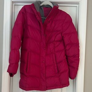 LL bean down hooded coat